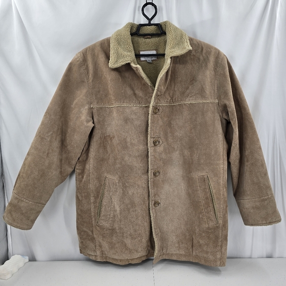 Vintage Wilsons Leather M. Julian Men's Sherpa Lined Suede Jacket Size XL Beige. - Picture 2 of 10
